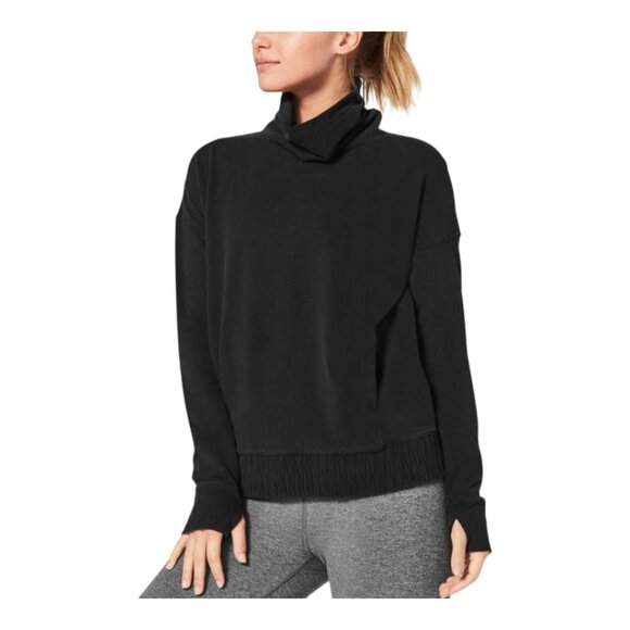 Lululemon Stress Less Cowl Neck Pullover in Black Workout Athleisure Women's 6 - Picture 1 of 10